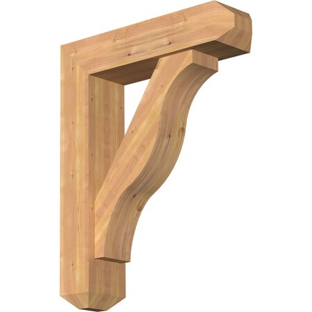 Funston Craftsman Smooth Bracket W/ Offset Brace, Western Red Cedar, 7 1/2W X 30D X 38H